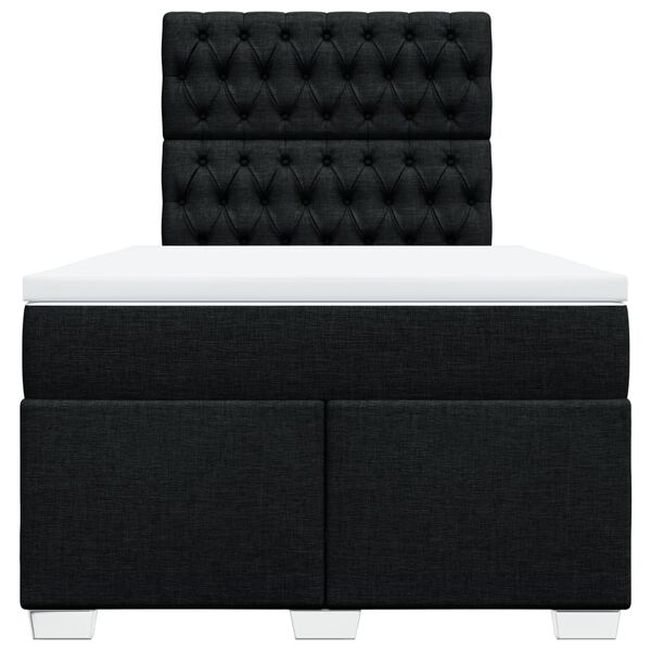 vidaXL Sommier &agrave; lattes de lit avec matelas noir 120x190 cm tissu