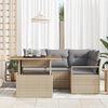 vidaXL Ensemble de canap&eacute; de jardin 5 pcs Beige Poly rotin