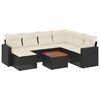 vidaXL Salon de jardin 8 pcs avec coussins noir r&eacute;sine tress&eacute;e