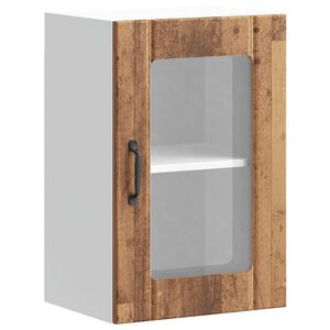 vidaXL Armoire murale de cuisine avec porte en verre Lucca vieux bois