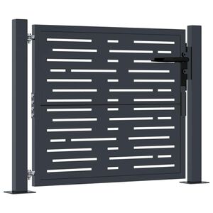 vidaXL Portail de jardin Anthracite 100x75 cm Acier Design carr&eacute;