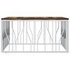 vidaXL Table basse argent&eacute; acier inoxydable/bois massif r&eacute;cup&eacute;ration