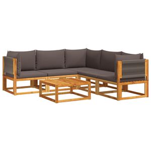 vidaXL Ensemble de canap&eacute;s de jardin 6 pi&egrave;ces avec coussins en bois d'acacia et corde