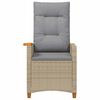 vidaXL Chaise inclinable avec plateau &agrave; th&eacute; 62 x 64 x 112 cm polyrotin