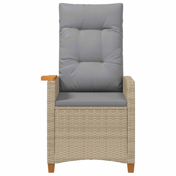 vidaXL Chaise inclinable avec plateau &agrave; th&eacute; 62 x 64 x 112 cm polyrotin