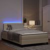 vidaXL Lit &agrave; ressorts avec matelas avec LED Cr&egrave;me 120 x 200 cm tissu