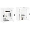 vidaXL Armoires murales 2 pcs blanc bois d'ing&eacute;nierie
