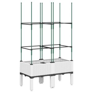 vidaXL Jardini&egrave;re avec treillis blanc 80x40x142,5 cm PP