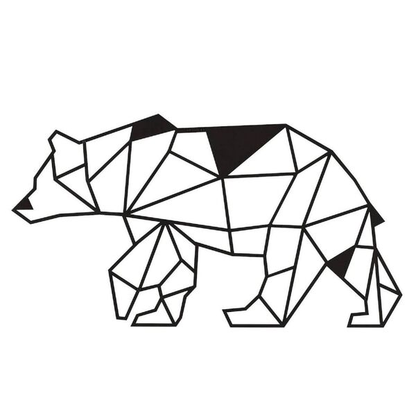 Homemania D&eacute;coration murale Ours 55x30 cm Acier Noir