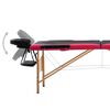 vidaXL Table de massage pliable 2 zones Bois Noir et rose
