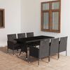 vidaXL Ensemble &agrave; manger de jardin 7 pcs R&eacute;sine tress&eacute;e Noir