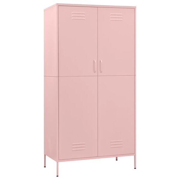 vidaXL Garde-robe Rose 90x50x180 cm Acier