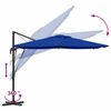 vidaXL Parasol Roma Bleu 286 x 285 x 265 cm Polyester et Aluminium