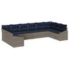 vidaXL Ensemble de canap&eacute; de jardin 10 pcs Gris et bleu marine