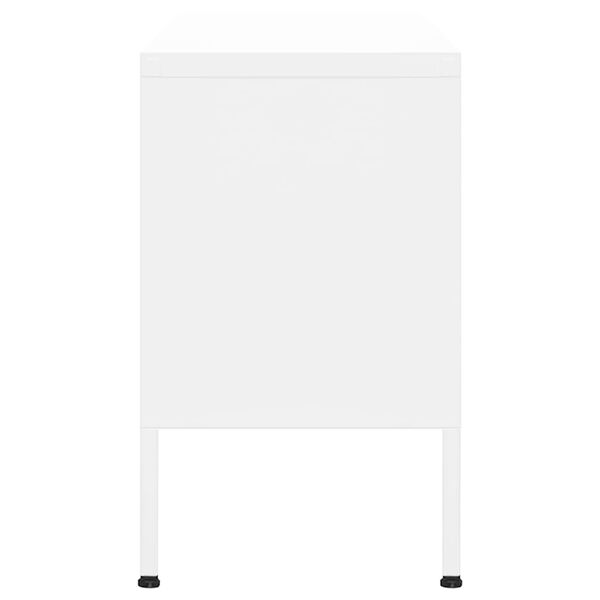 vidaXL Meuble TV Blanc 105x35x50 cm Acier