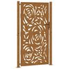 vidaXL Portail de jardin 100x200 cm en acier patin&eacute; motif flamme