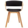 vidaXL Chaise de salle &agrave; manger noir bois courb&eacute; et similicuir