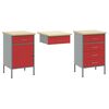 vidaXL Placard de travail 8 pcs Noir Bois d'ing&eacute;nierie et acier
