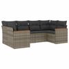 vidaXL Salon de jardin 6 pcs avec coussins gris r&eacute;sine tress&eacute;e
