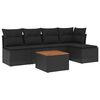 vidaXL Salon de jardin 6 pcs avec coussins noir r&eacute;sine tress&eacute;e