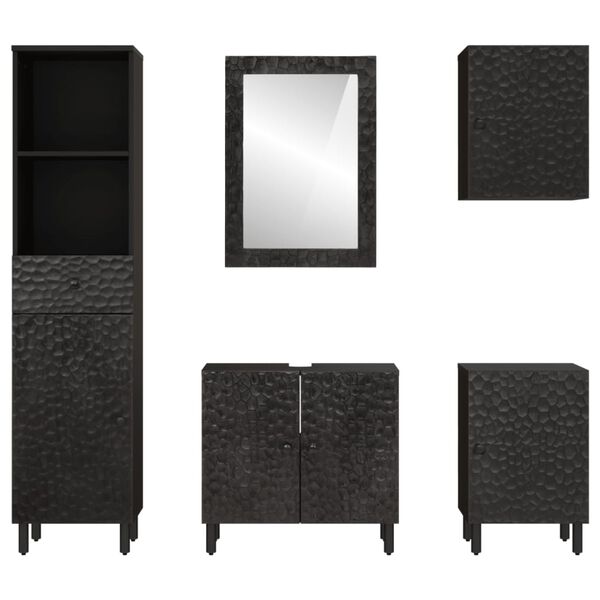 vidaXL Ensemble d'armoires de salle de bain 5 pcs bois manguier massif