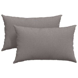 vidaXL Coussins de canap&eacute; 2 pc tissu Taupe 50 x 30 cm