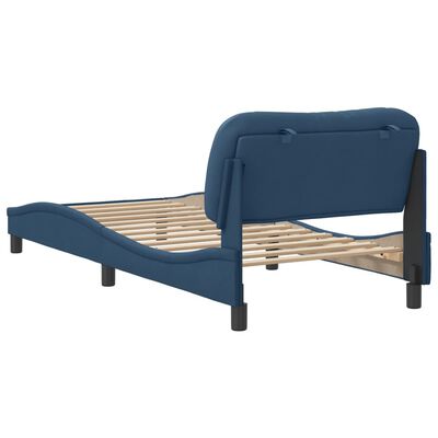 vidaXL Cadre de lit sans matelas bleu 90x190 cm tissu