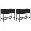 vidaXL Jardini&egrave;res avec &eacute;tag&egrave;re 2 pcs noir 90x40x75 cm r&eacute;sine tress&eacute;e