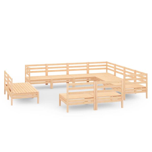 vidaXL Salon de jardin 11 pcs Bois de pin massif