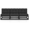 vidaXL Canap&eacute; 3 places avec coussins Bois de pin massif