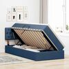 vidaXL Lit avec rangement et LED avec matelas Bleu 90 x 200 cm tissu
