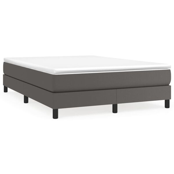 vidaXL Cadre de lit gris 140x190 cm similicuir