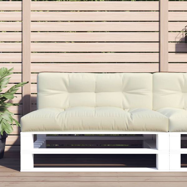 vidaXL Coussin de palette cr&egrave;me 120x40x12 cm tissu