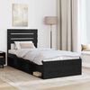 vidaXL Cadre de lit avec t&ecirc;te de lit Noir 75 x 190 cm Pin massif