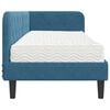 vidaXL Cadre de lit d'angle avec matelas Bleu 80 x 200 cm Velours