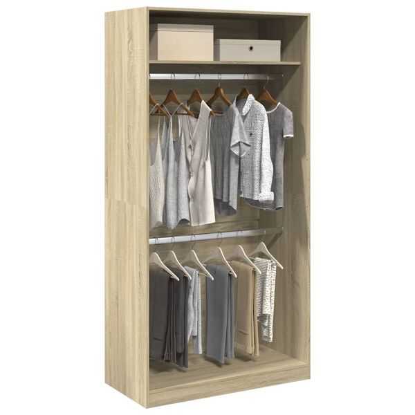 vidaXL Garde-robe Ch&ecirc;ne sonoma 100x50x200 cm Agglom&eacute;r&eacute;