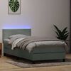 vidaXL Sommier &agrave; lattes de lit et matelas et LED gris clair 90x210 cm velours