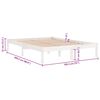 vidaXL Cadre de lit sans matelas blanc bois massif