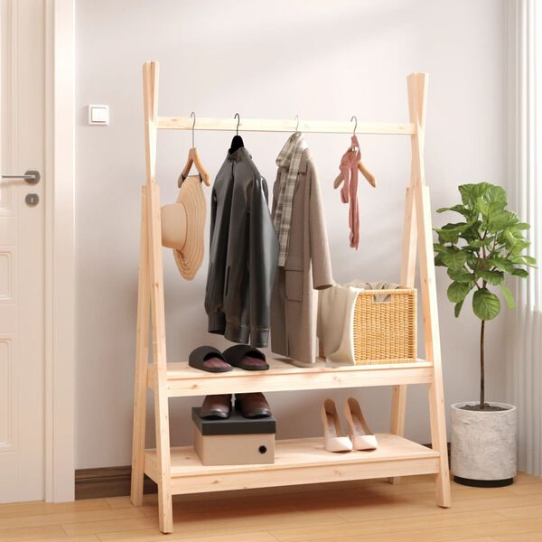 vidaXL Porte-v&ecirc;tements 100x45,5x150 cm Bois de pin massif