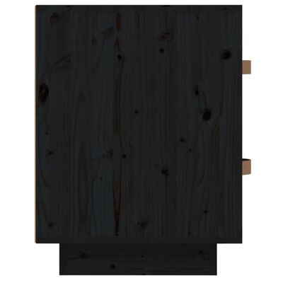 vidaXL Tables de chevet 2 pcs Noir 40x34x45 cm Bois de pin massif