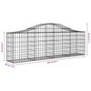 vidaXL Paniers &agrave; gabions arqu&eacute;s 6 pcs 200x30x60/80 cm Fer galvanis&eacute;