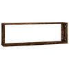 vidaXL &Eacute;tag&egrave;res murales cubiques 4 pcs Ch&ecirc;ne fum&eacute; 80x15x26,5 cm