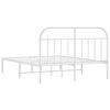 vidaXL Cadre de lit m&eacute;tal sans matelas et t&ecirc;te de lit blanc 180x200 cm