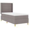 vidaXL Lit &agrave; ressorts avec bandes LED Taupe 90 x 190 cm tissu