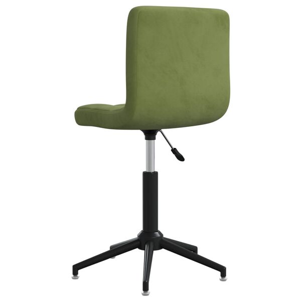 vidaXL Chaise pivotante de salle &agrave; manger Vert clair Velours