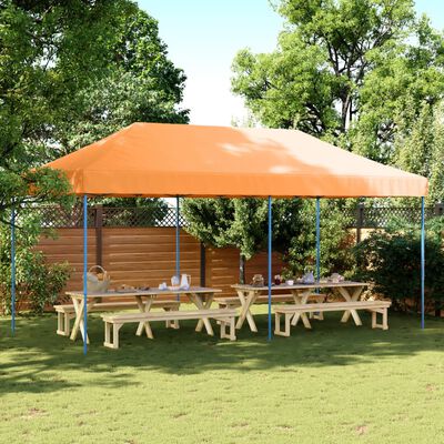 vidaXL Tente de réception pliable escamotable orange 580x292x315 cm