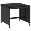 vidaXL Ensemble &agrave; manger de jardin coussins 5pcs Noir R&eacute;sine tress&eacute;e