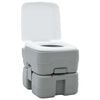 vidaXL Toilette de Camping Gris et blanc 41,5 x 36,5 x 37,5 cm