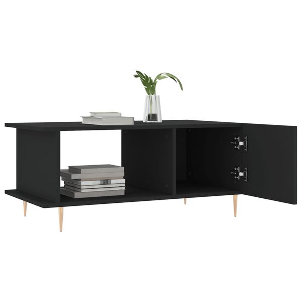 vidaXL Table basse noir 90x50x40 cm bois d'ing&eacute;nierie