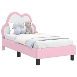 vidaXL Cadre de lit pour tout-petit avec t&ecirc;te de lit Rose 70 x 140 cm